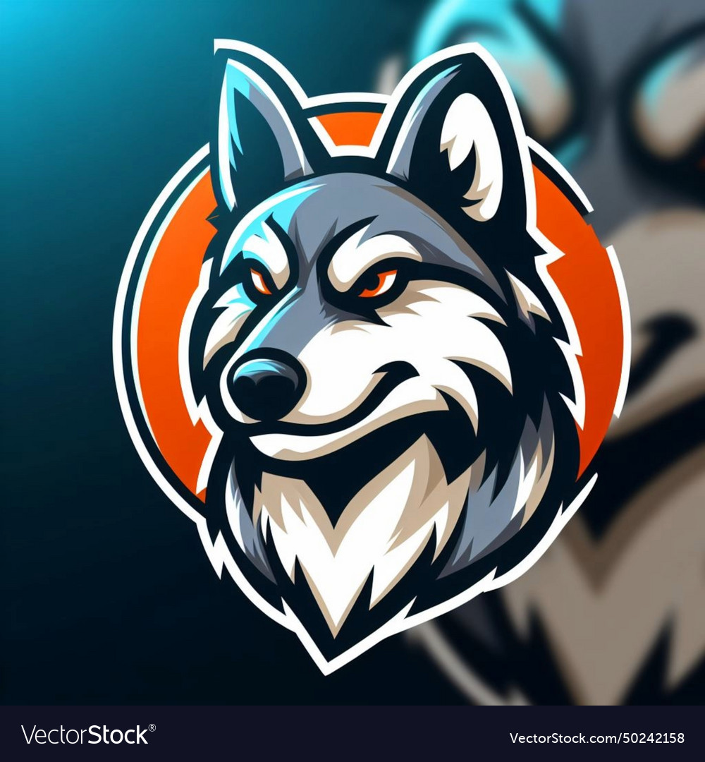 Anime wolf dog animal logo Royalty Free Vector Image