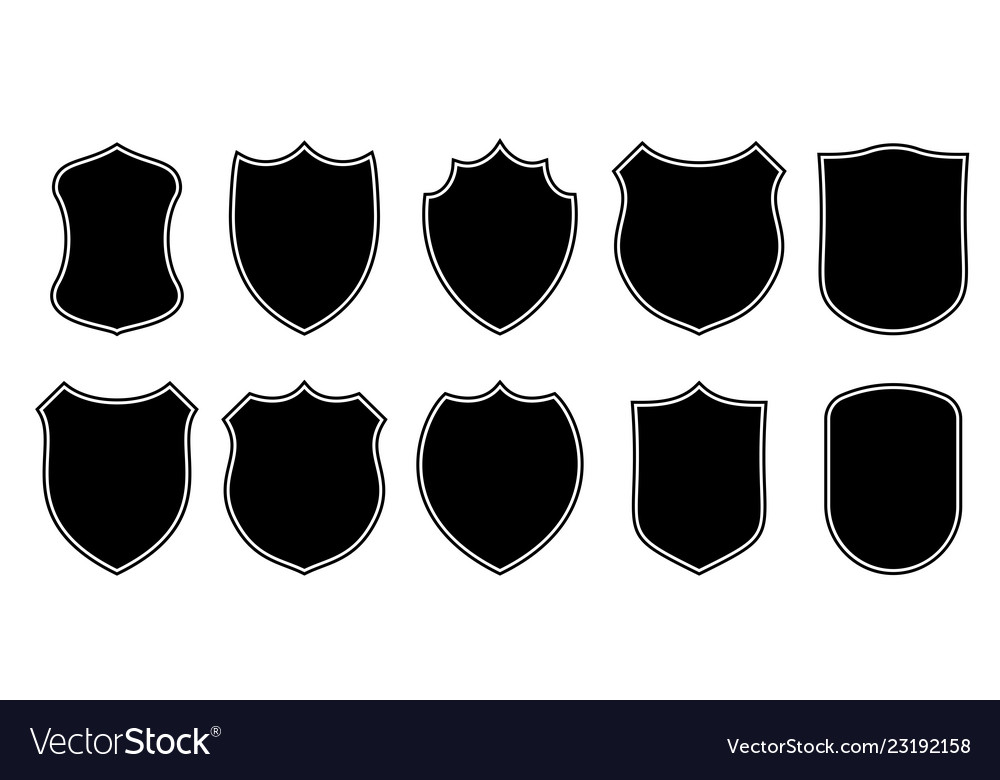 Badge Patch Shield Shape Heraldic Icons Football Vector Image