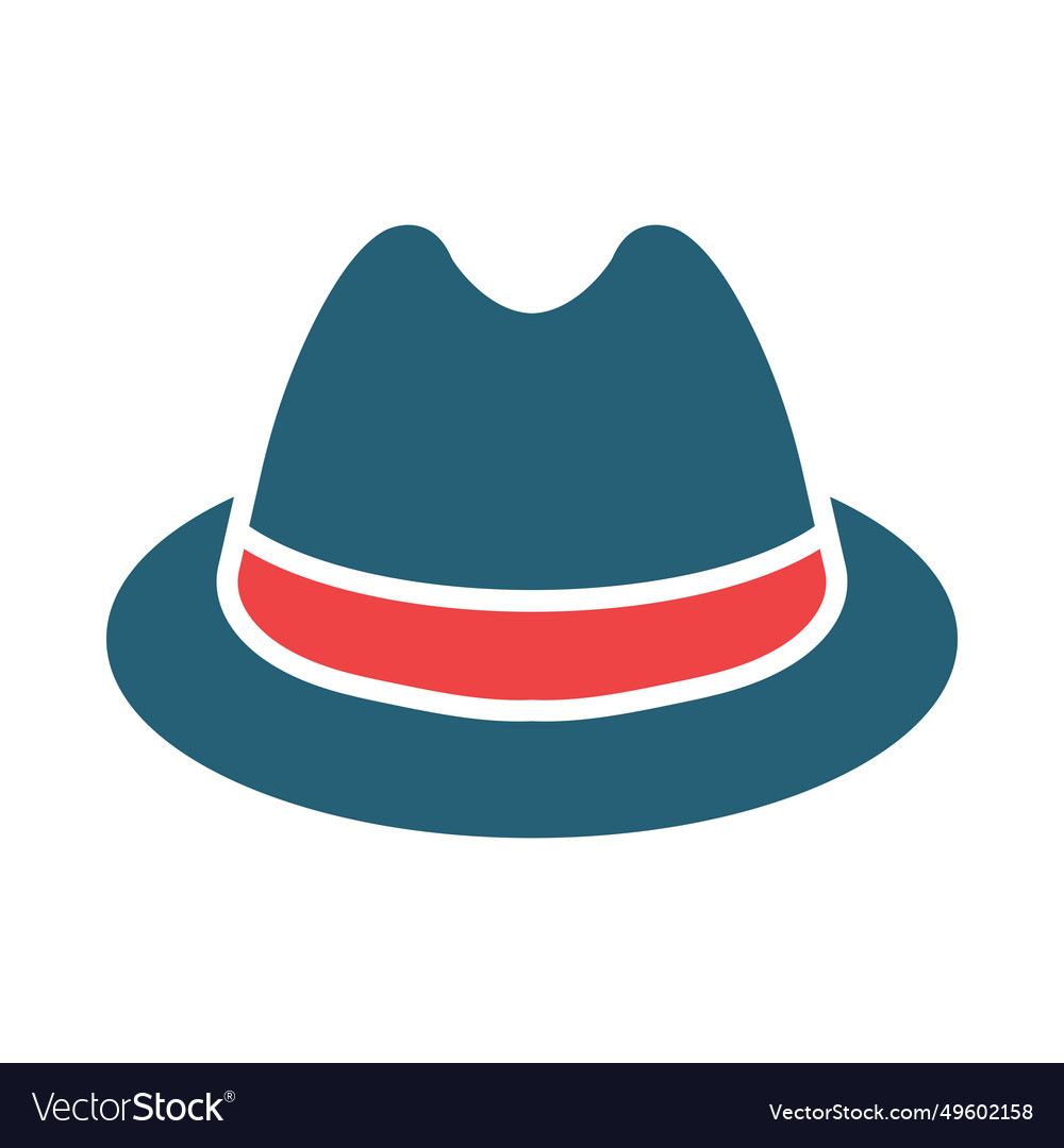 Fedora hat glyph two color icons for personal Vector Image