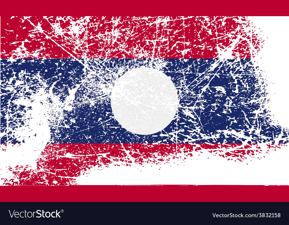 Flag of laos with old texture Royalty Free Vector Image