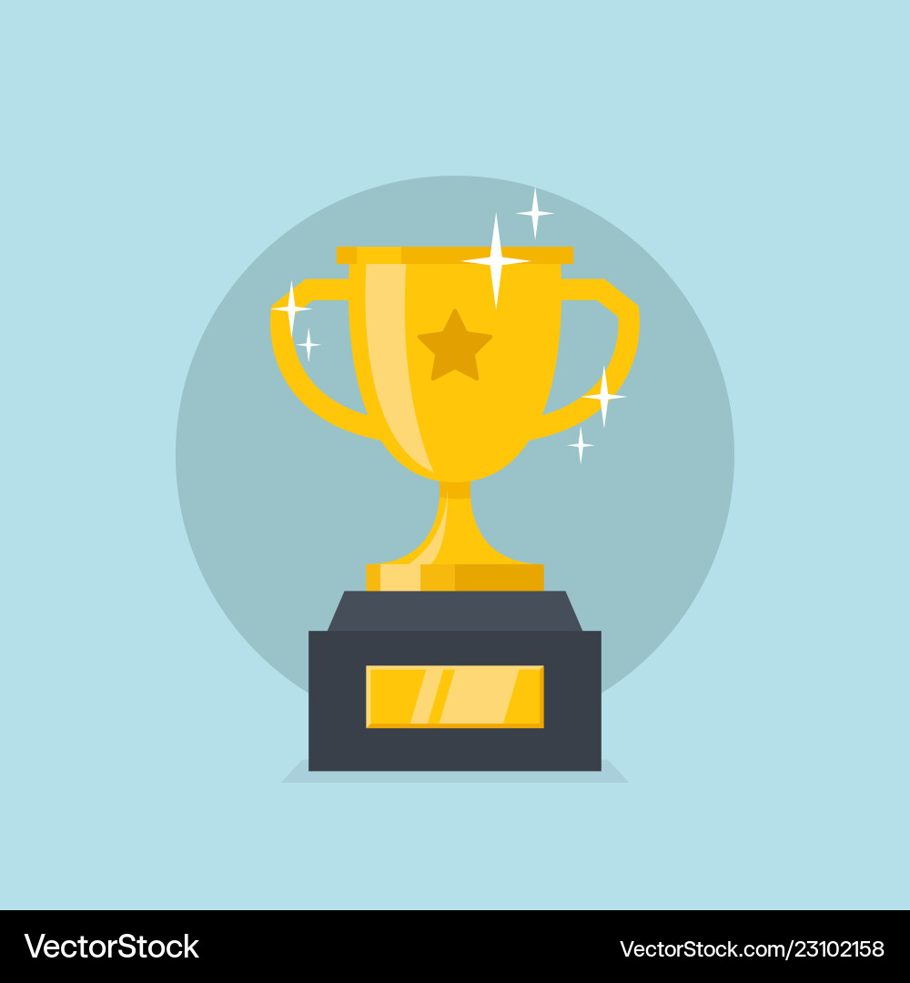 Golden trophy cup Royalty Free Vector Image - VectorStock