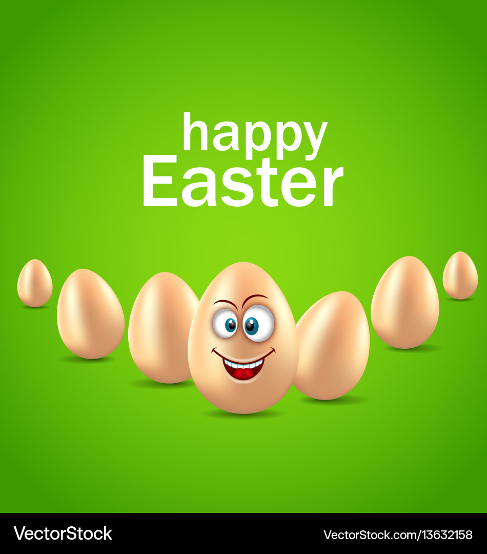 Happy easter card with funny egg humor invitation Vector Image
