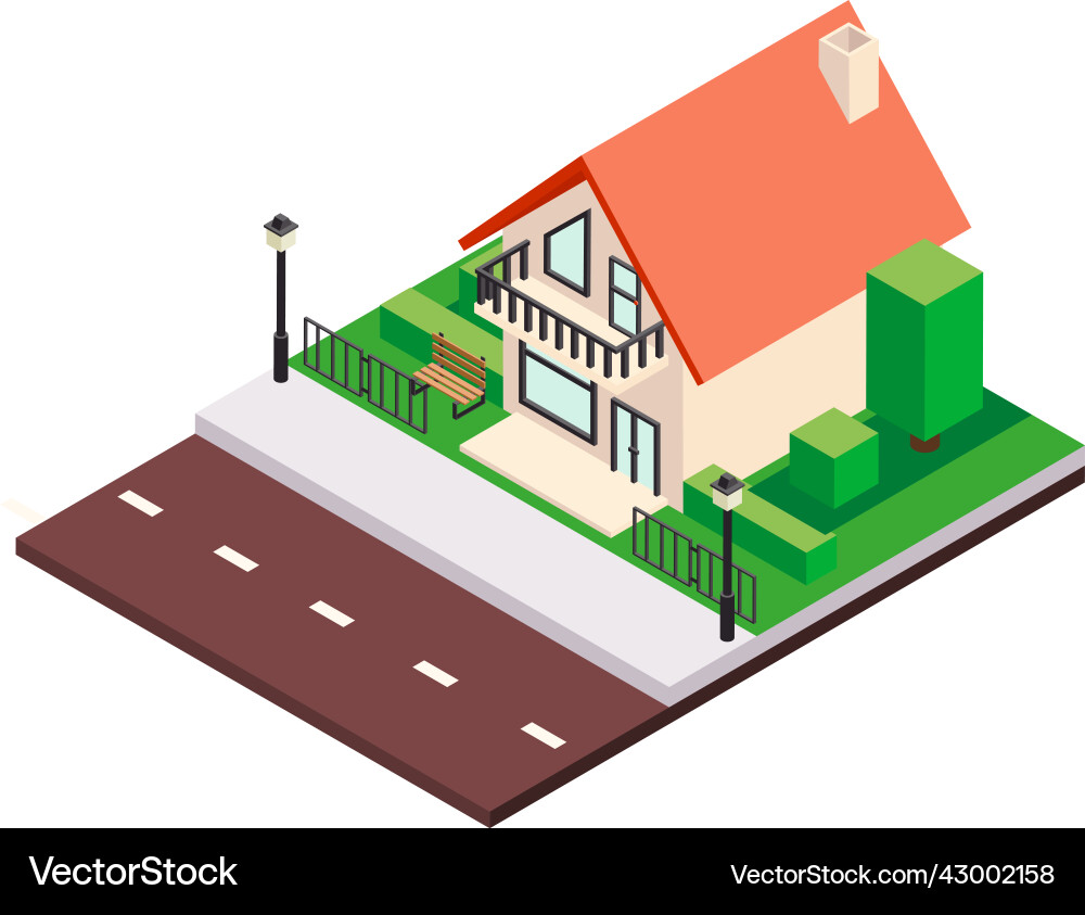 House modern town composition Royalty Free Vector Image