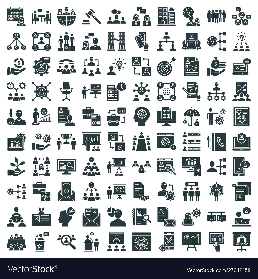 Office and jobs isolated icons pack Royalty Free Vector