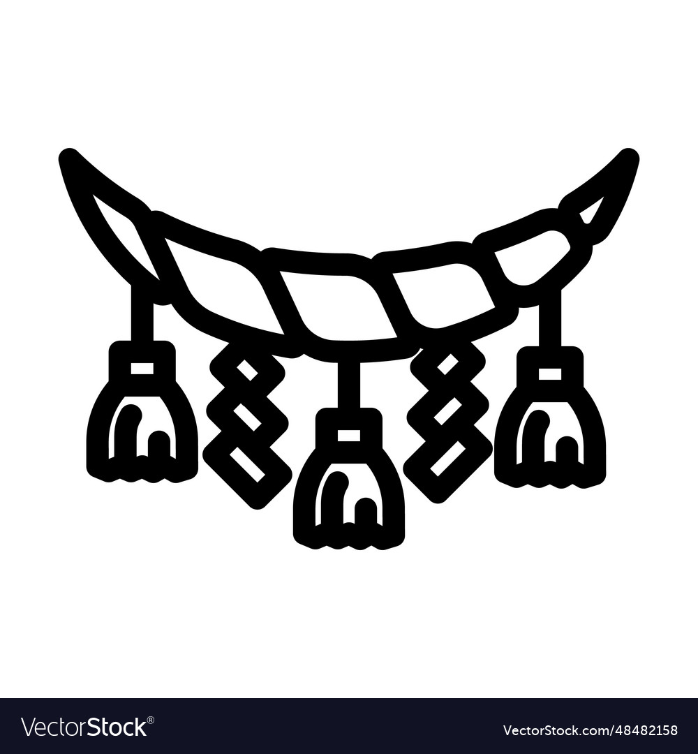 Shimenawa rope shintoism line icon Royalty Free Vector Image