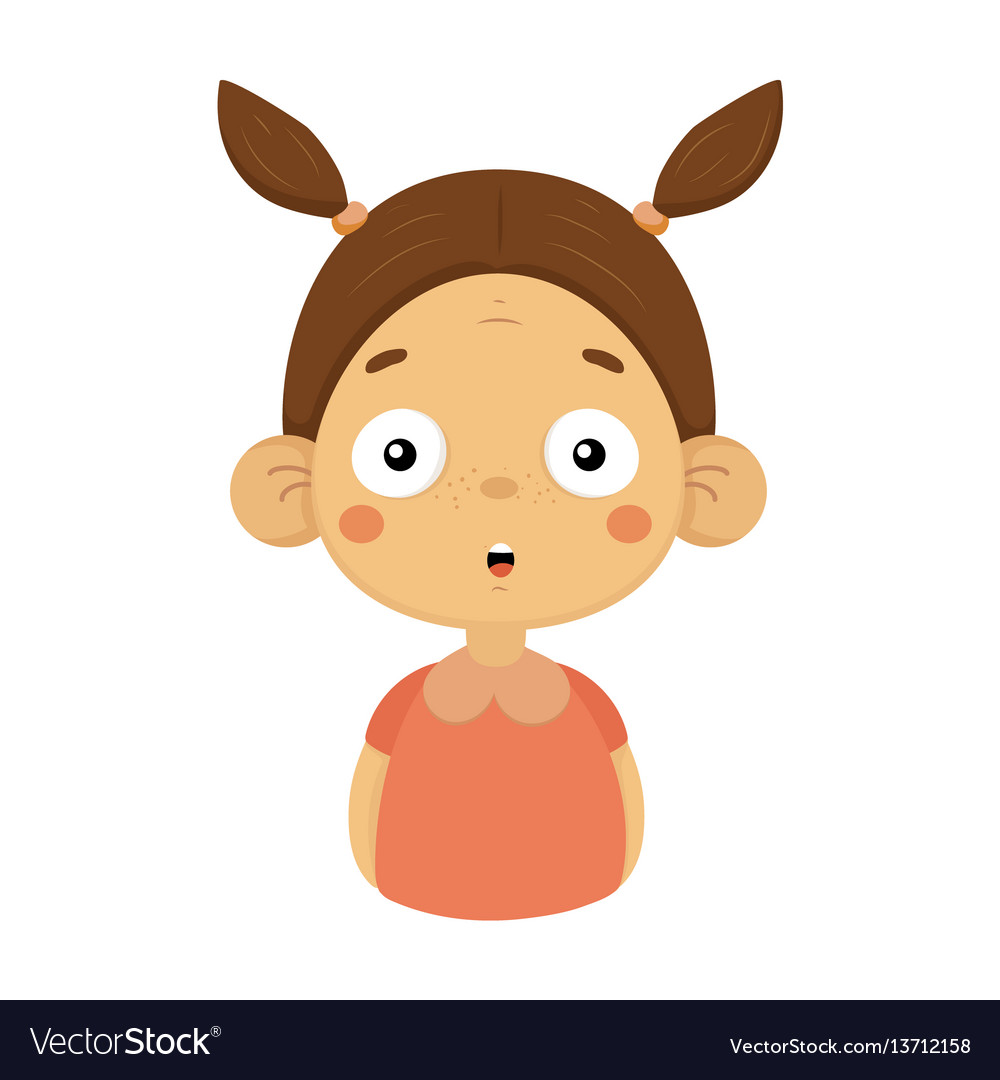 shocked face cartoon girl