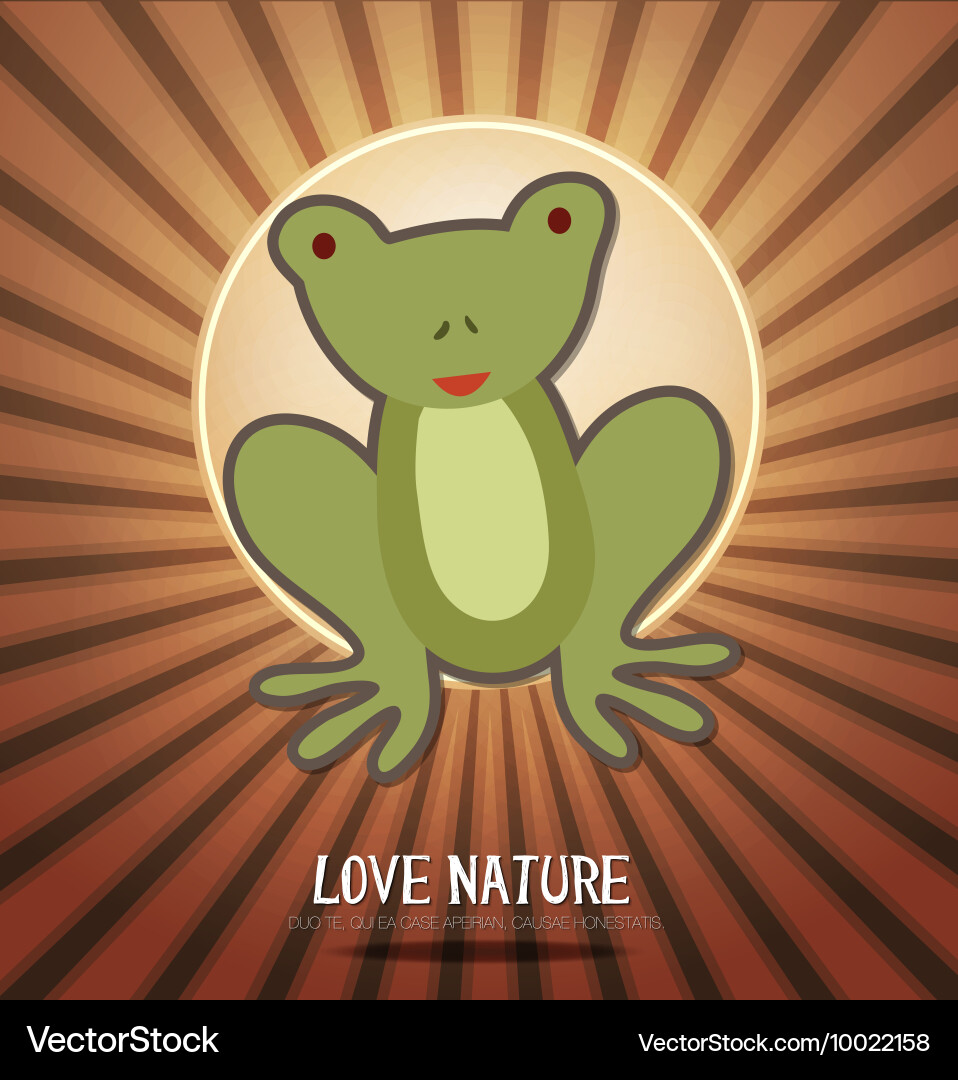 With nature and frog Royalty Free Vector Image