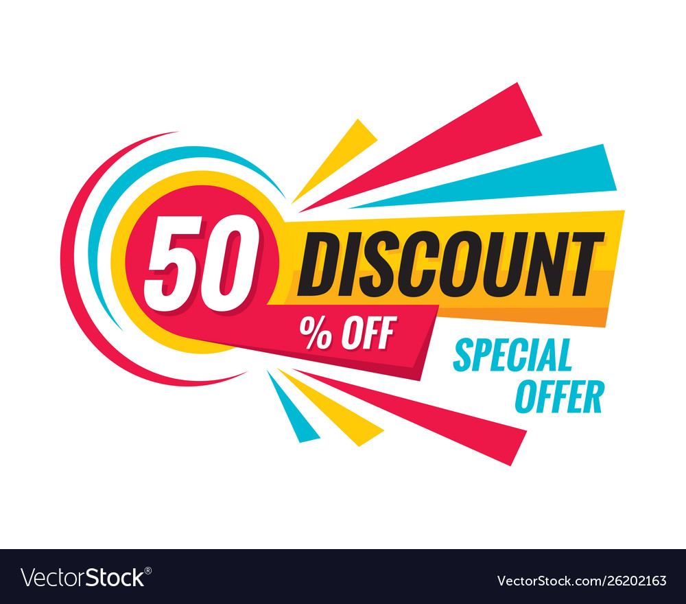 50 Off Discount Creative Banner Royalty Free Vector Image