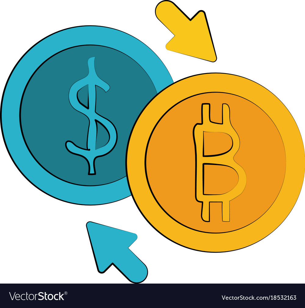 Bitcoin Virtual Money Exchange Royalty Free Vector Image Money Exchange Royalty Free Vector Image