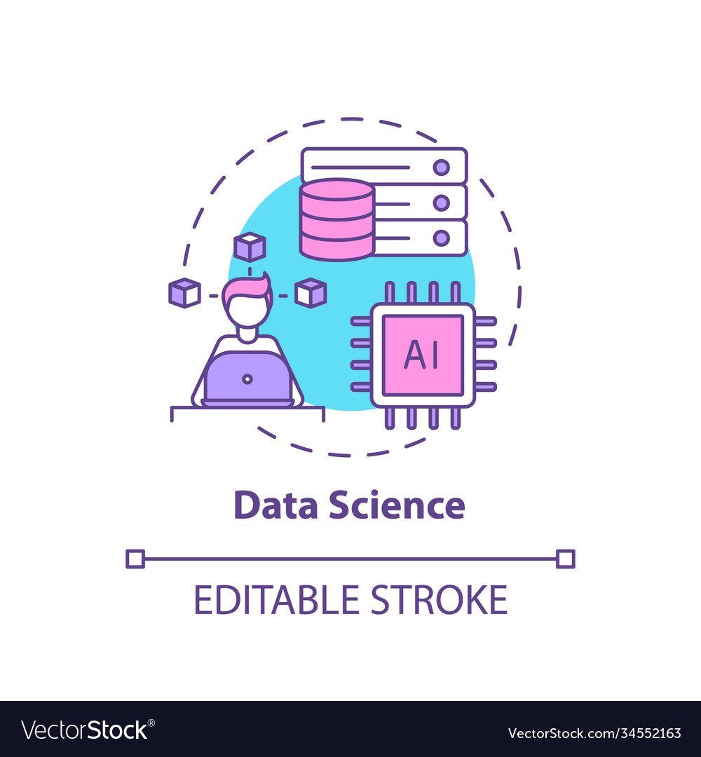 Data science concept icon Royalty Free Vector Image