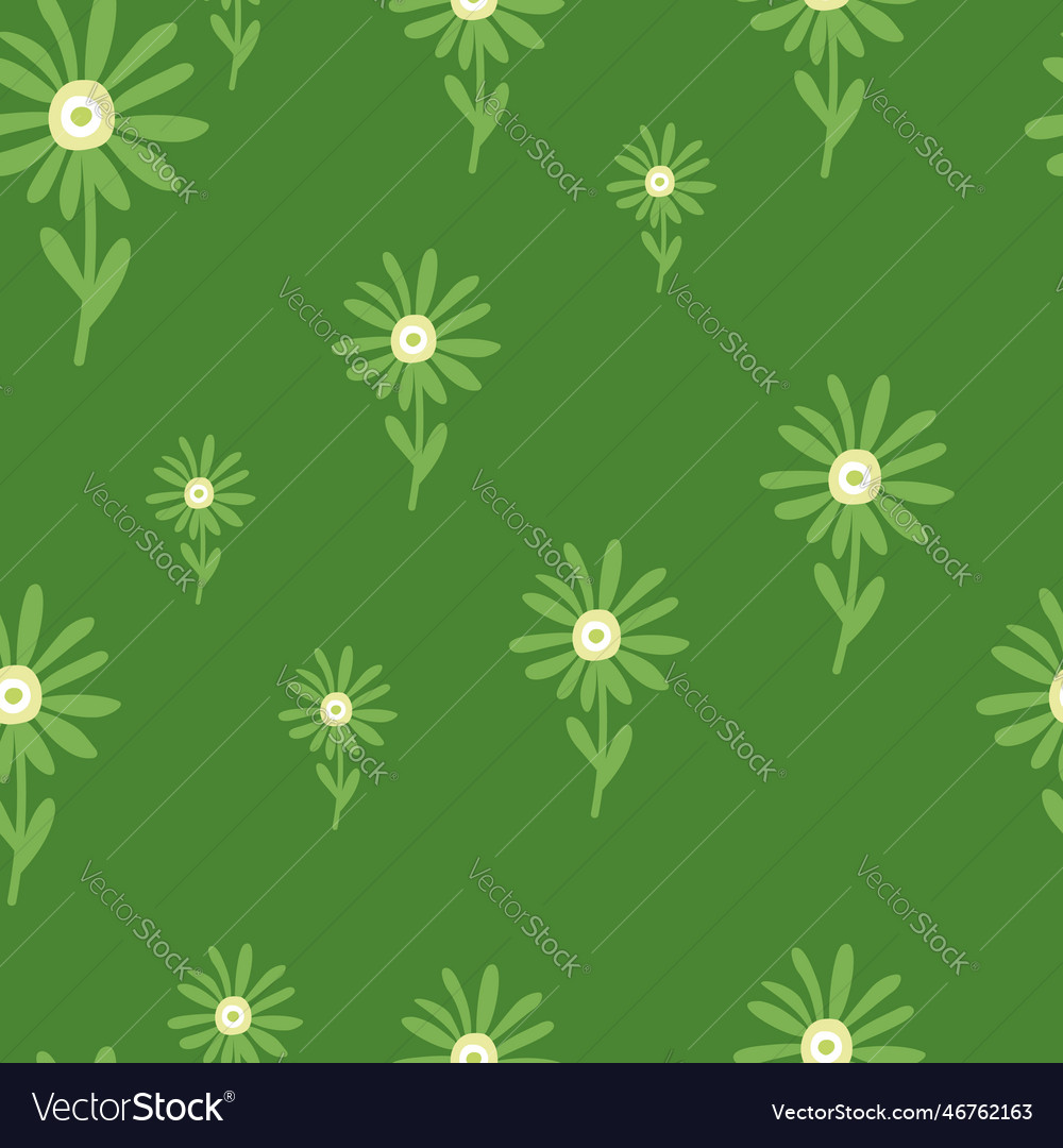 Decorative simple chamomile flower seamless Vector Image