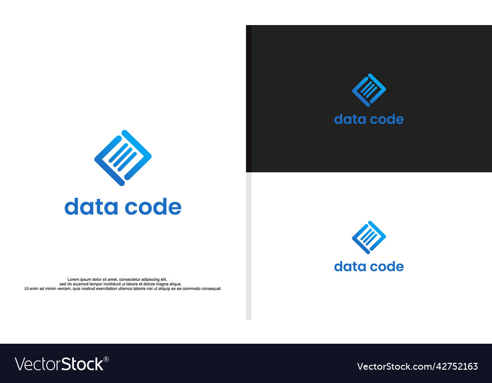 Gradient tech logo symbol data and code Royalty Free Vector