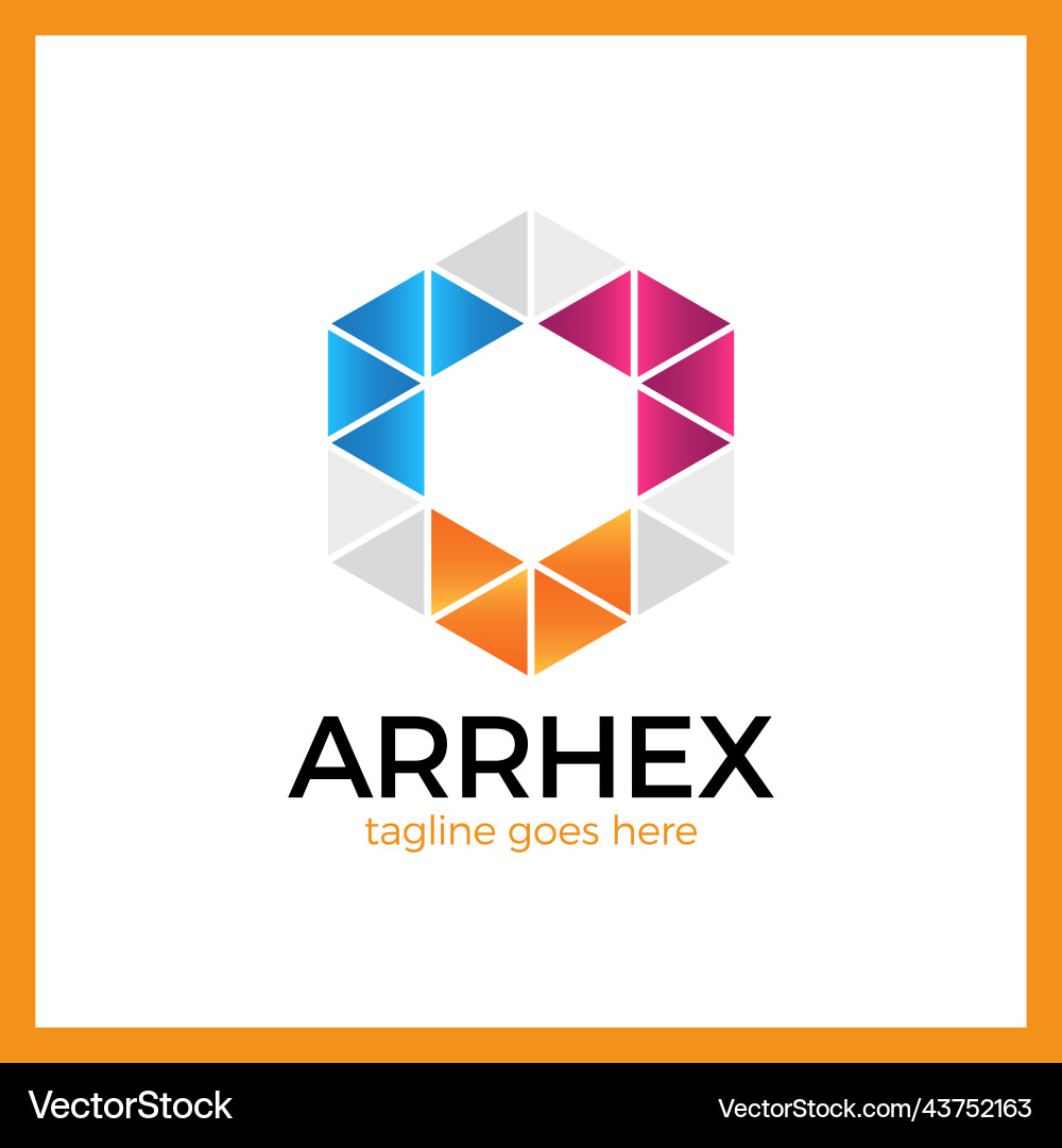 Hexagon arrow logo Royalty Free Vector Image - VectorStock