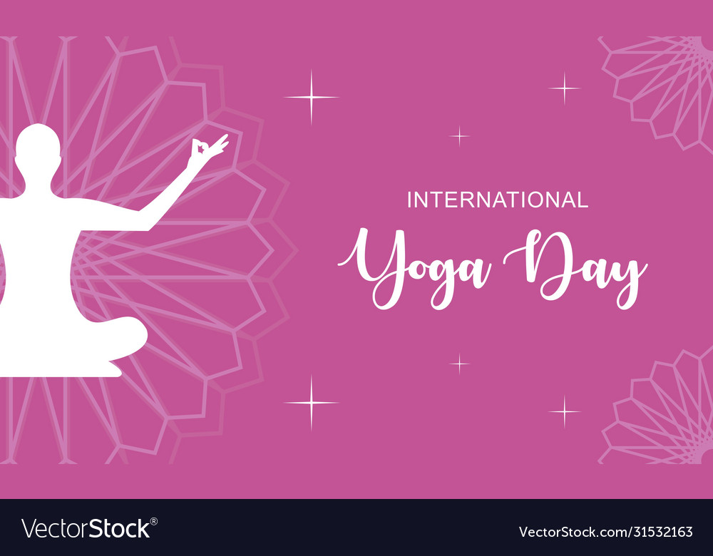 International yoga day logo design Royalty Free Vector Image