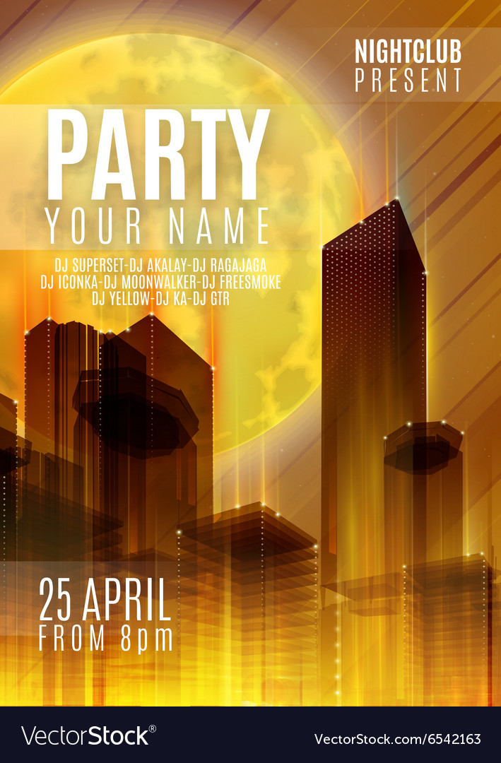 night party flyer or cover design background party flyer background