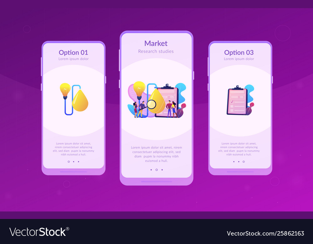 Product testing app interface template Royalty Free Vector