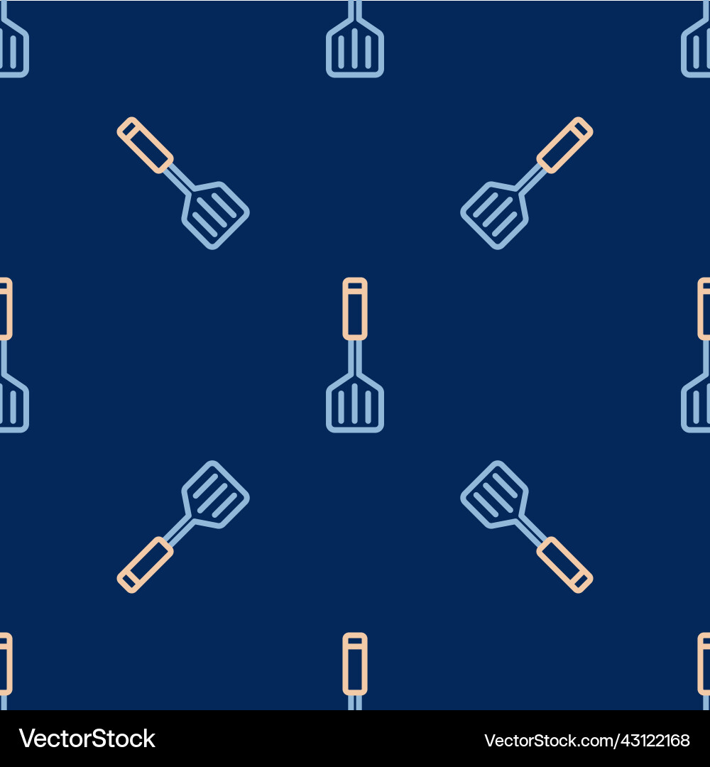 Line spatula icon isolated seamless pattern Vector Image
