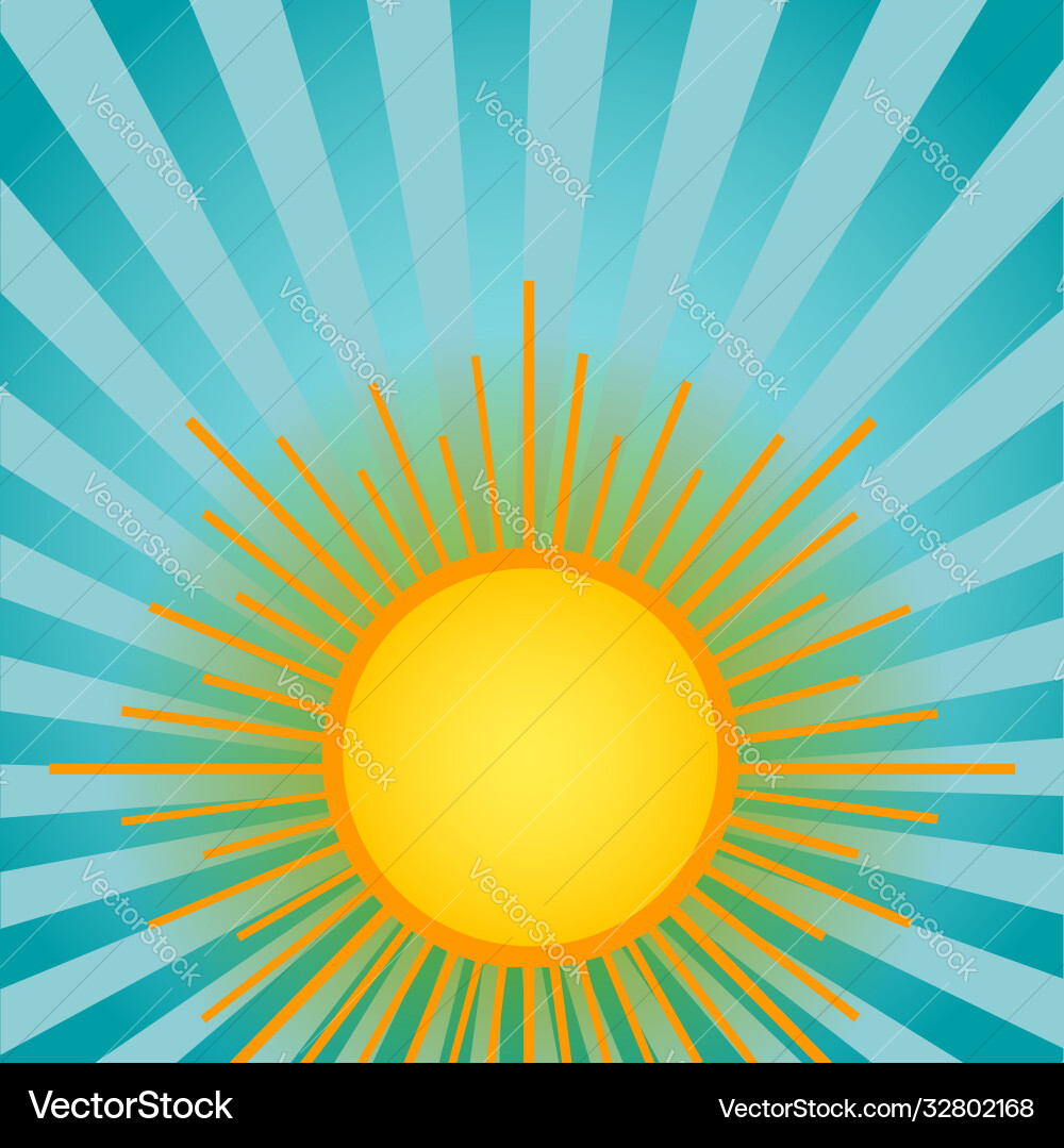Sun on sky background Royalty Free Vector Image