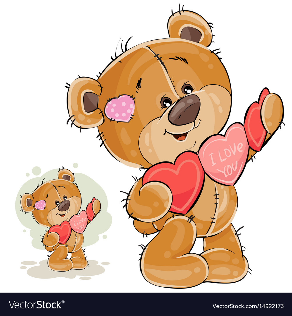 A brown teddy bear holding Royalty Free Vector Image