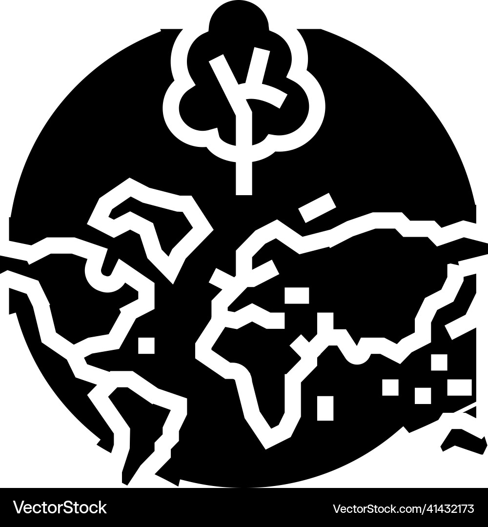 Deforestation map glyph icon Royalty Free Vector Image