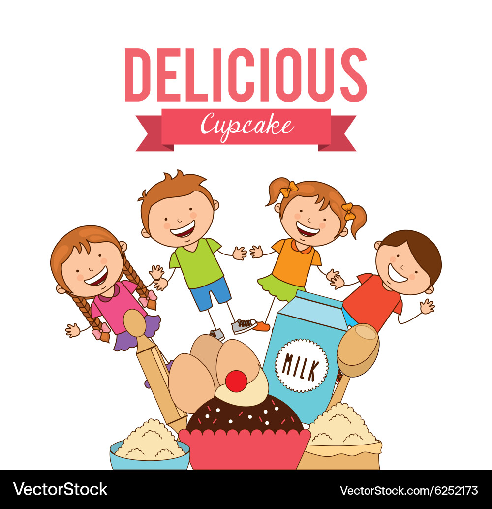 Delicious cupcake Royalty Free Vector Image - VectorStock