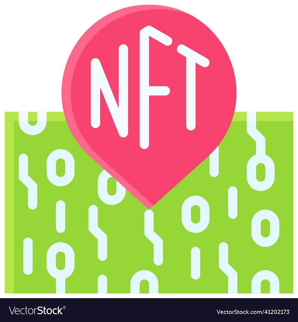 Digital land icon nft related Royalty Free Vector Image