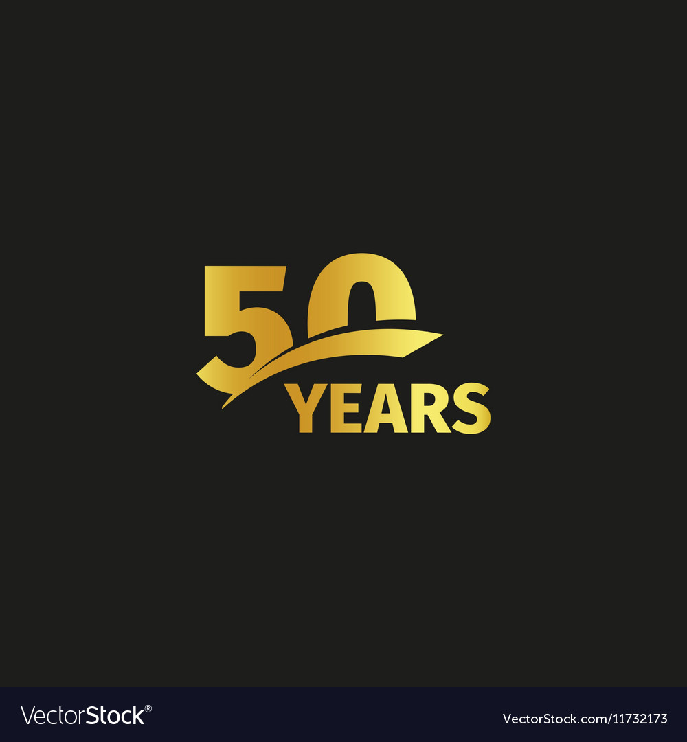 Isolated abstract golden 50th anniversary logo on Vector Image