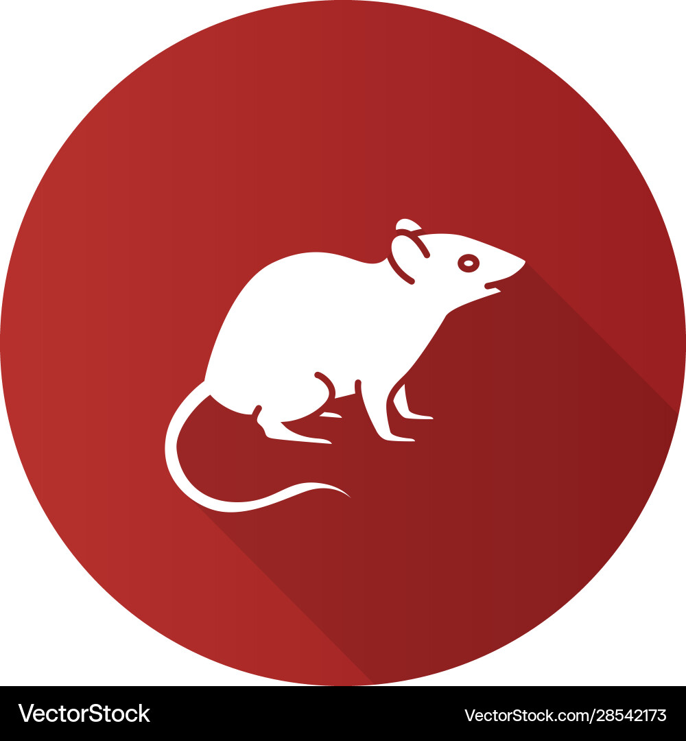 Mouse flat design long shadow glyph icon Vector Image