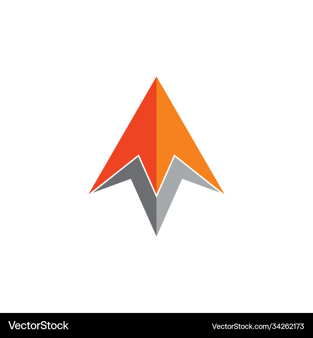 Simple 3d arrow geometric logo Royalty Free Vector Image
