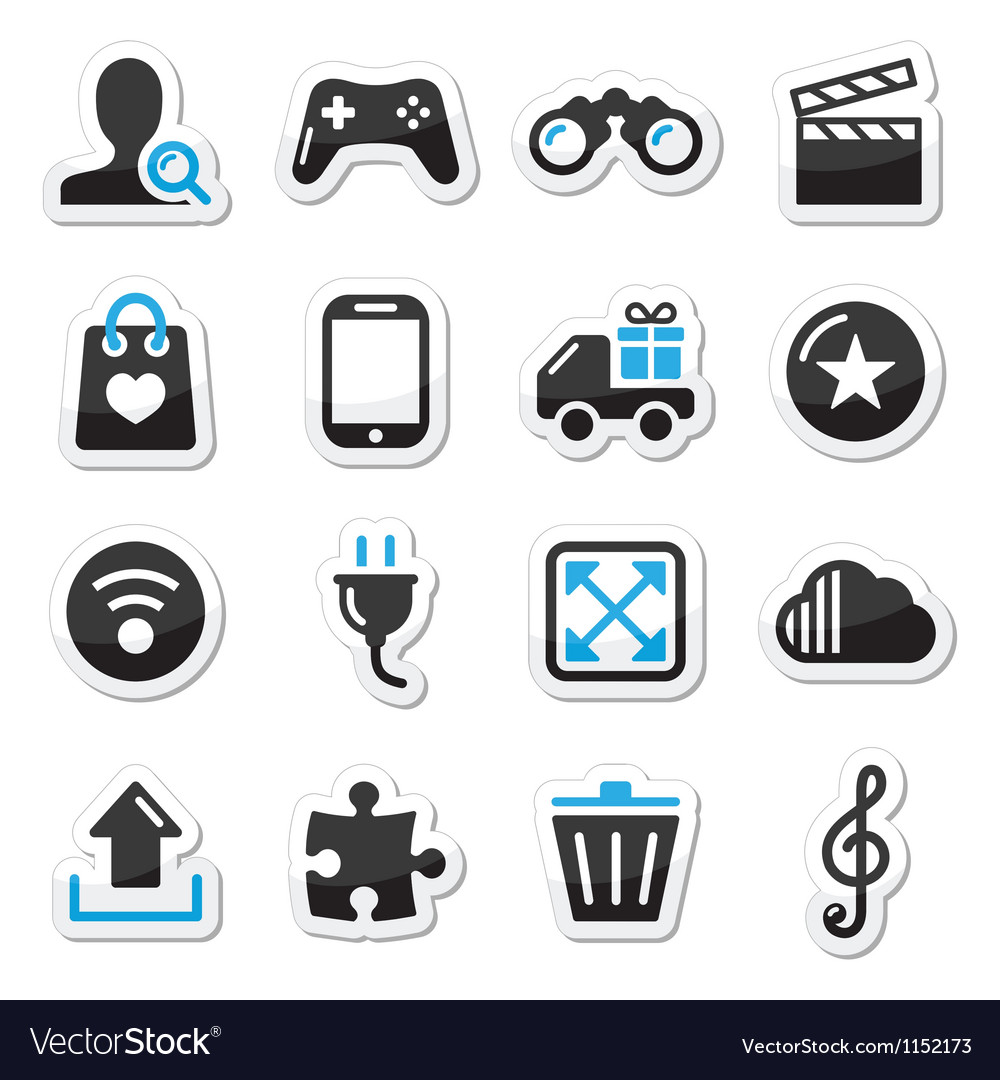 Web internet icons set Royalty Free Vector Image