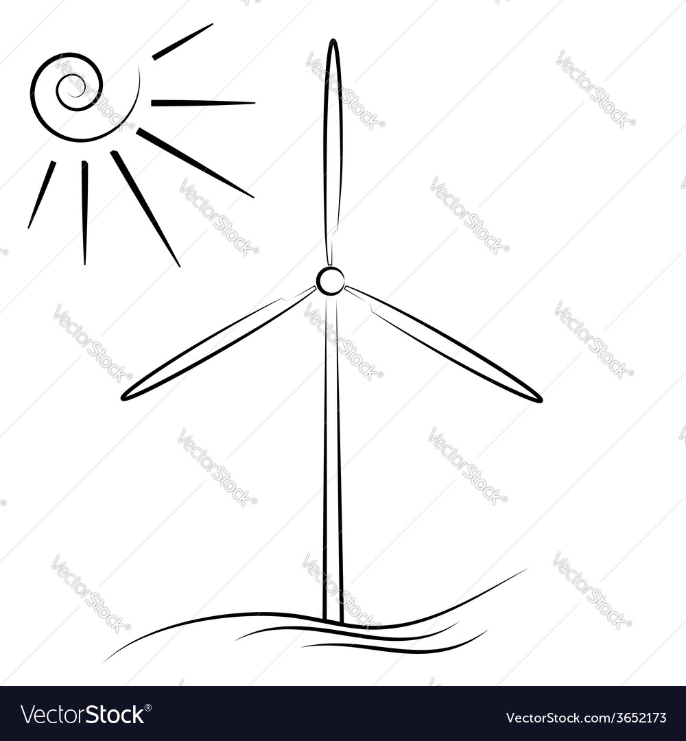 windmill silhouette royalty free vector image vectorstock
