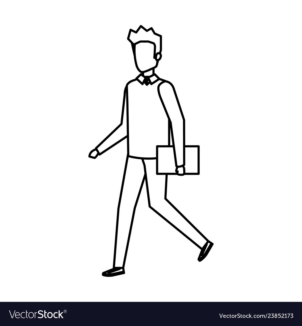 Young and casual man with folder Royalty Free Vector Image