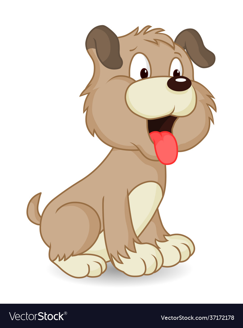 Cartoon puppy sitting Royalty Free Vector Image