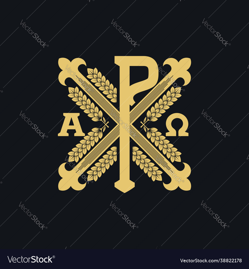 Christian monogram jesus christ Royalty Free Vector Image