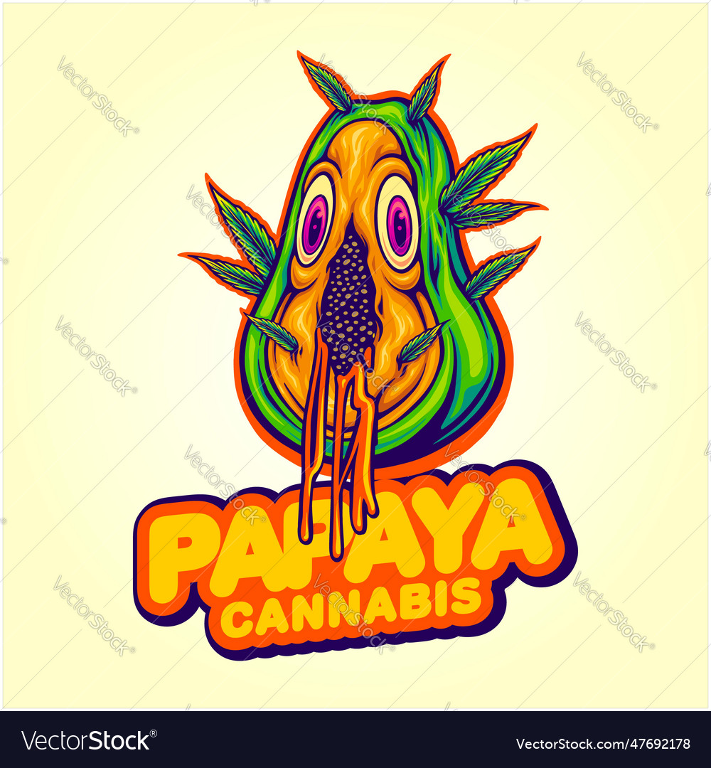 Delicious papaya cannabis strain tropical flavor Vector Image