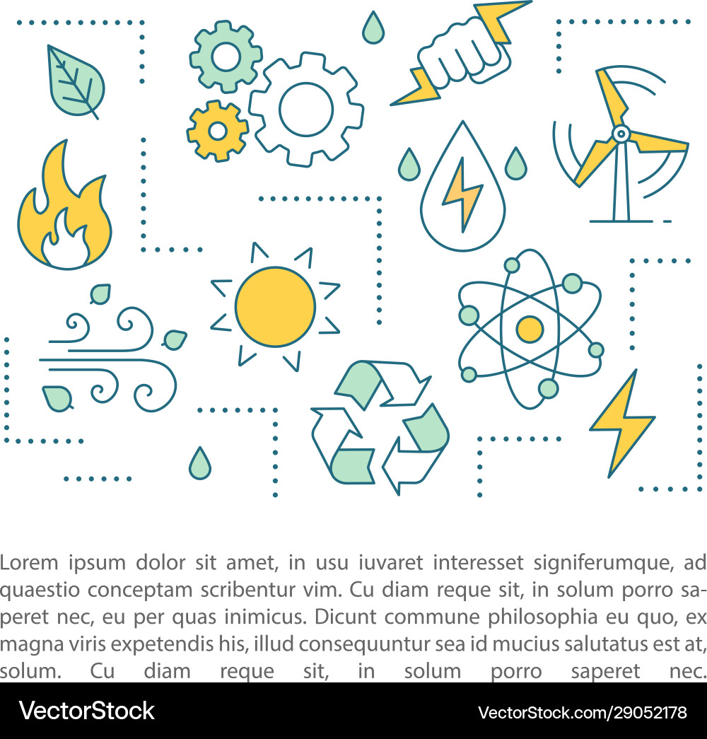 Eco energy concept linear Royalty Free Vector Image