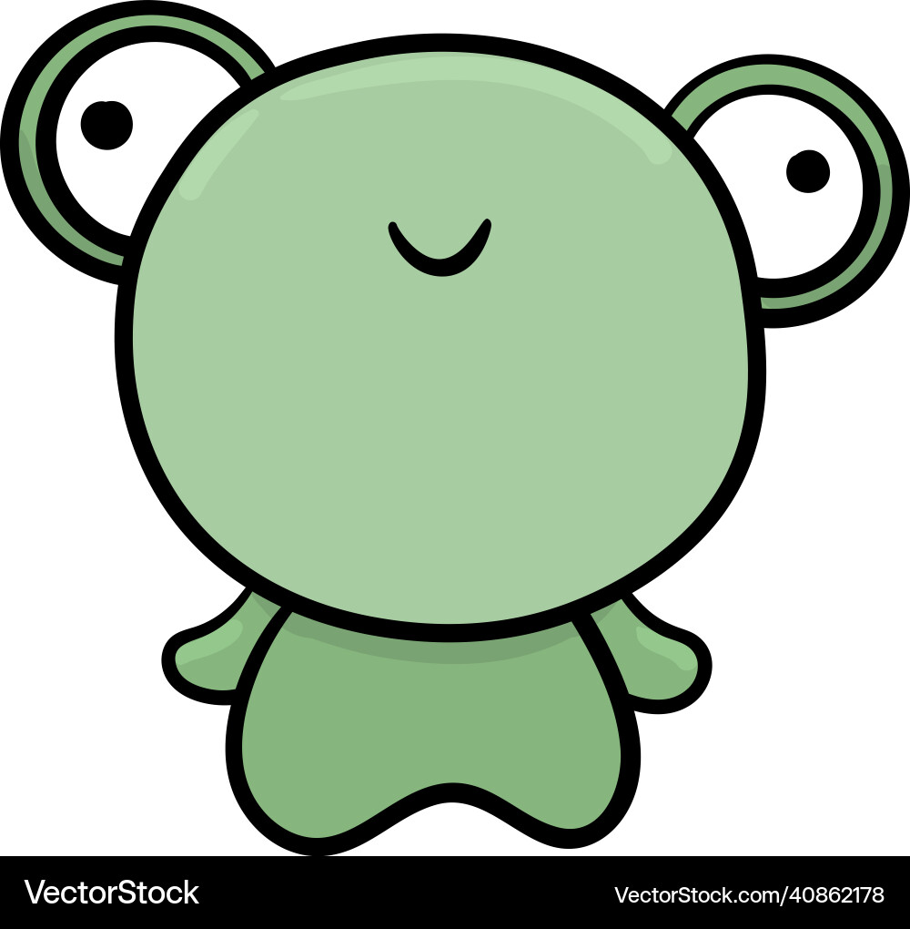 Frog cute character icon hand drawn Royalty Free Vector