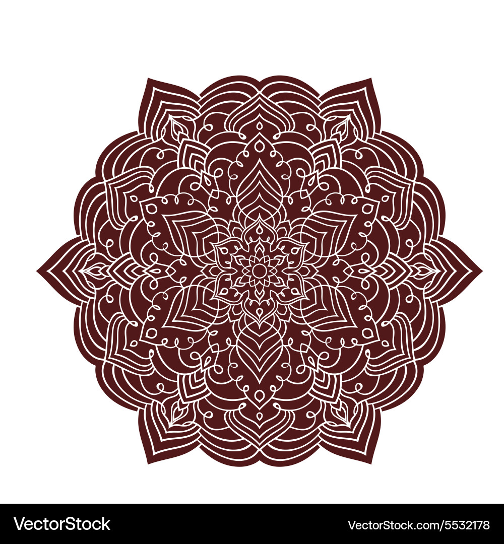 Hand drawing entangle mandala element in marsala Vector Image
