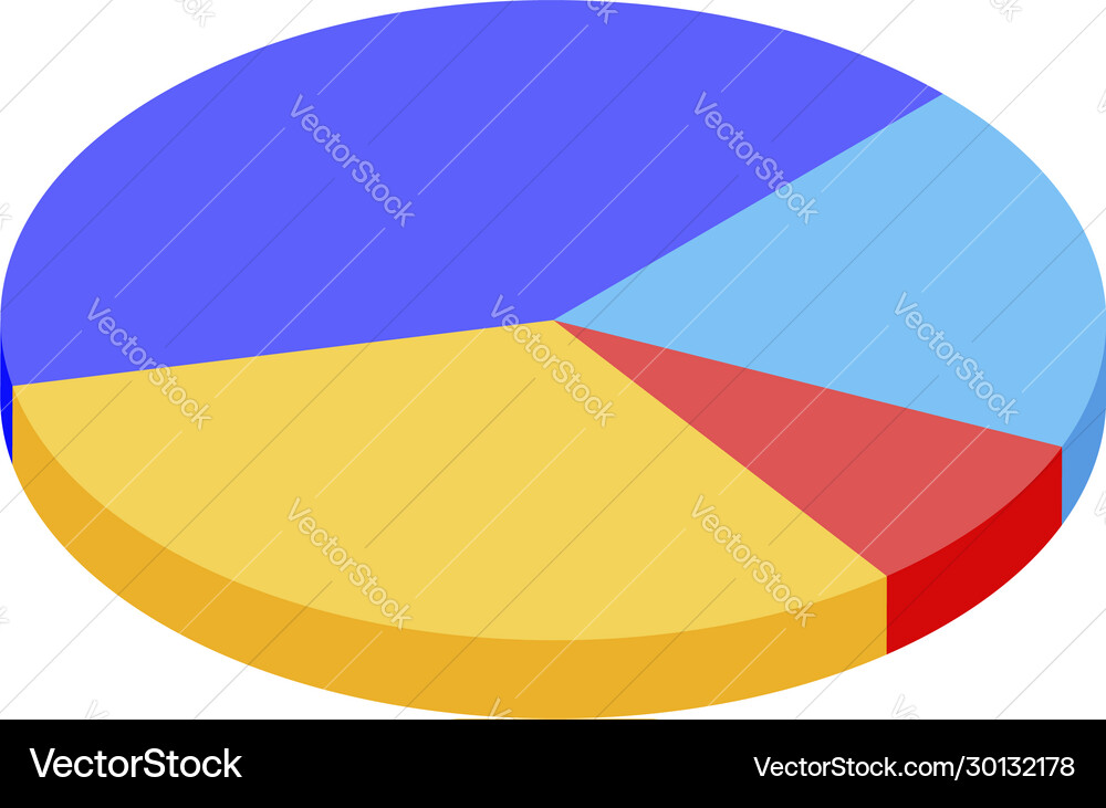 Pie chart icon isometric style Royalty Free Vector Image
