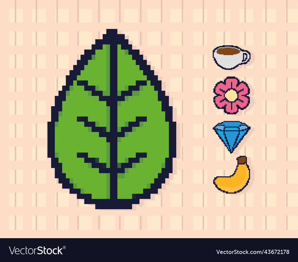 Pixel art set Royalty Free Vector Image - VectorStock