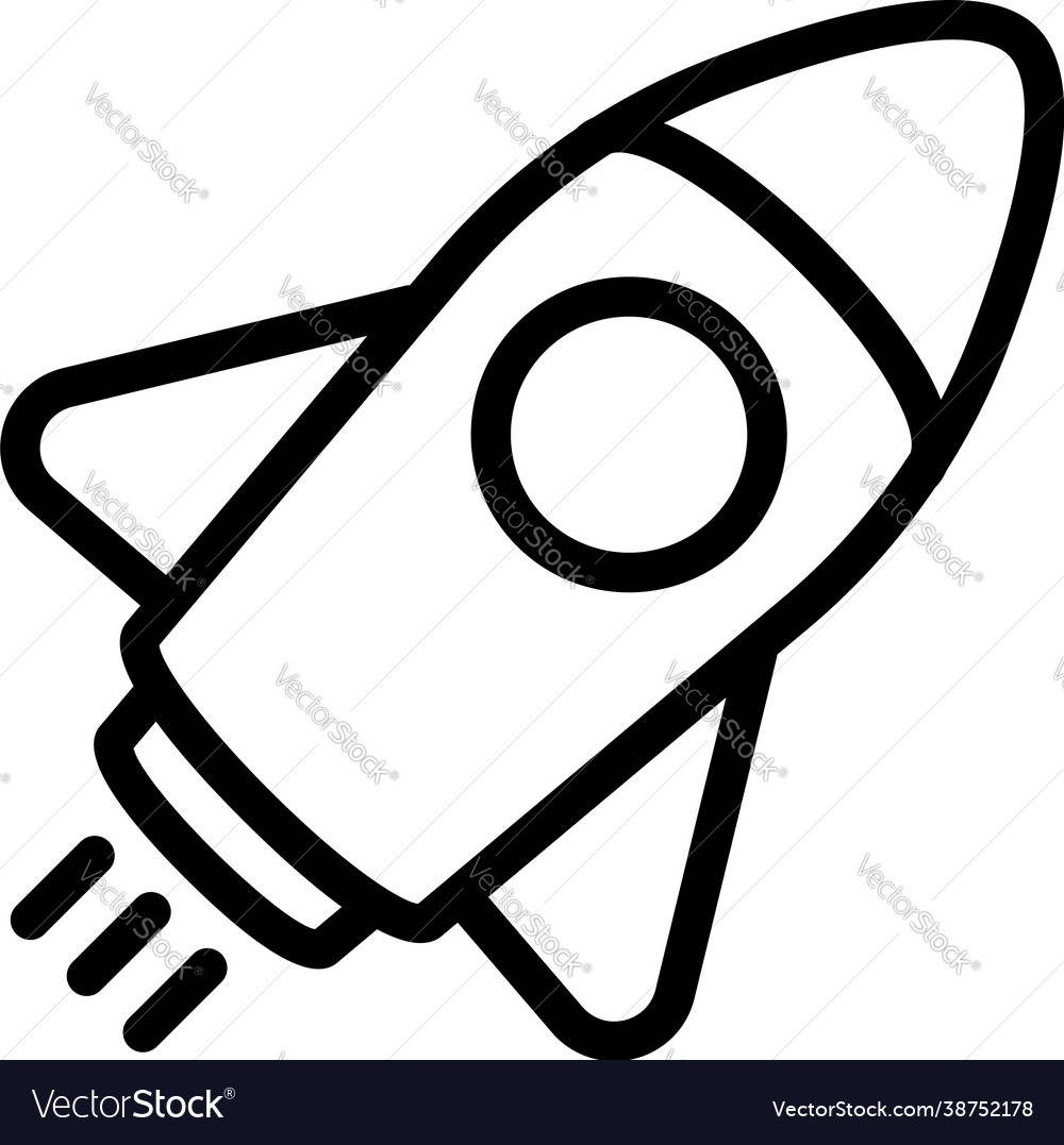 Space rocket icon outline style Royalty Free Vector Image