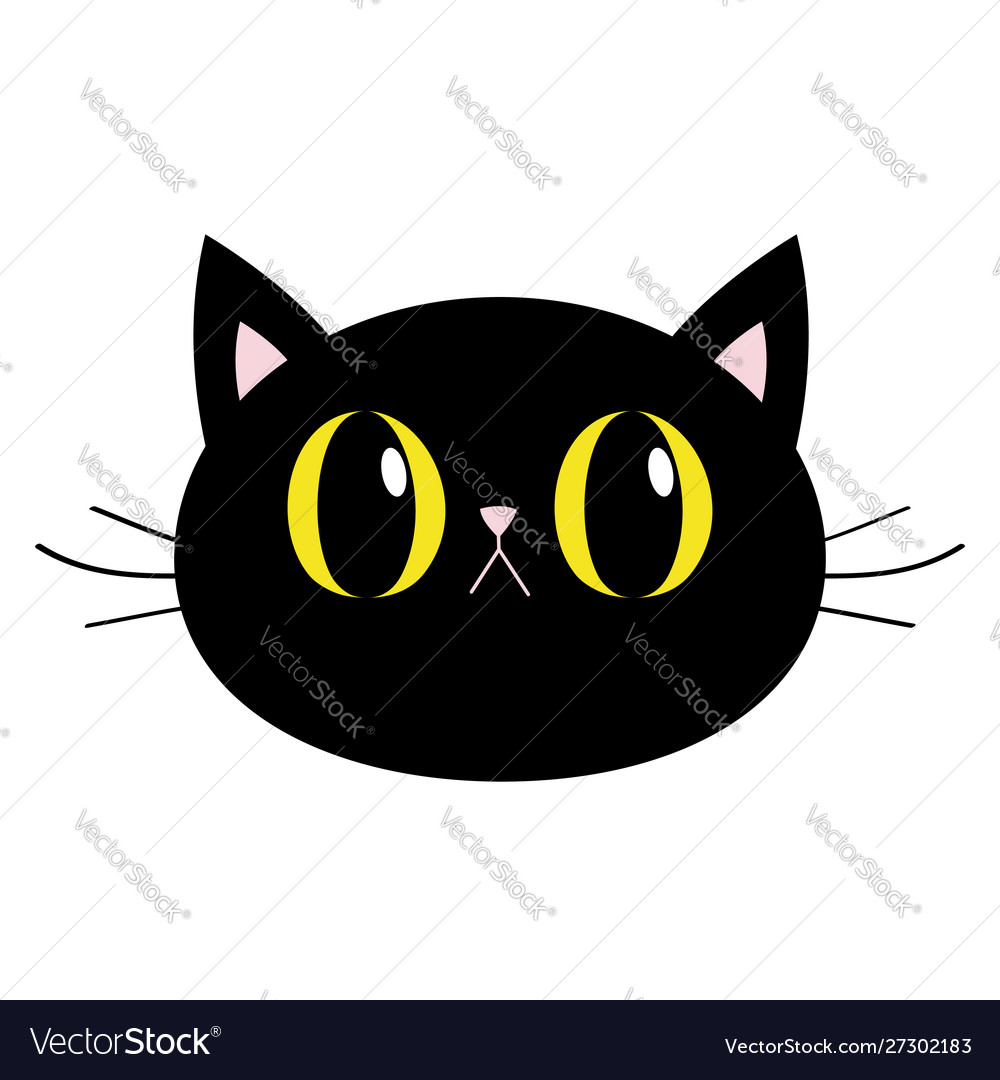 Premium Vector  Cute halloween cat icon minimalist in yellow