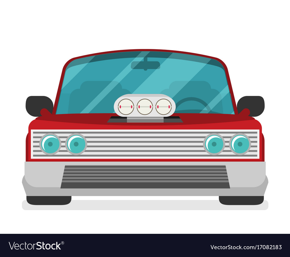 Car Front View Race Tuning Colorful Of Vector Image