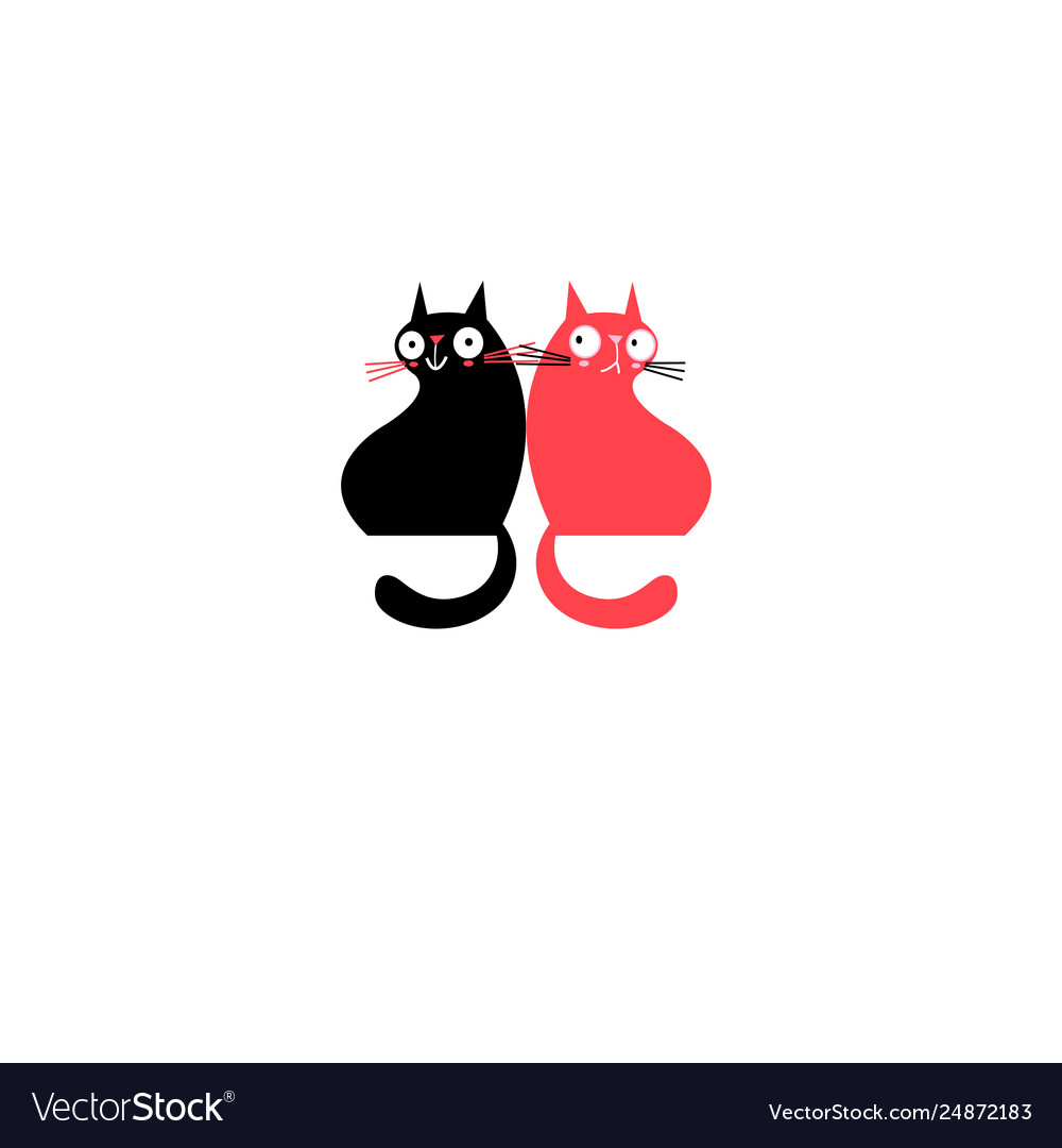 Cats in love on white background Royalty Free Vector Image