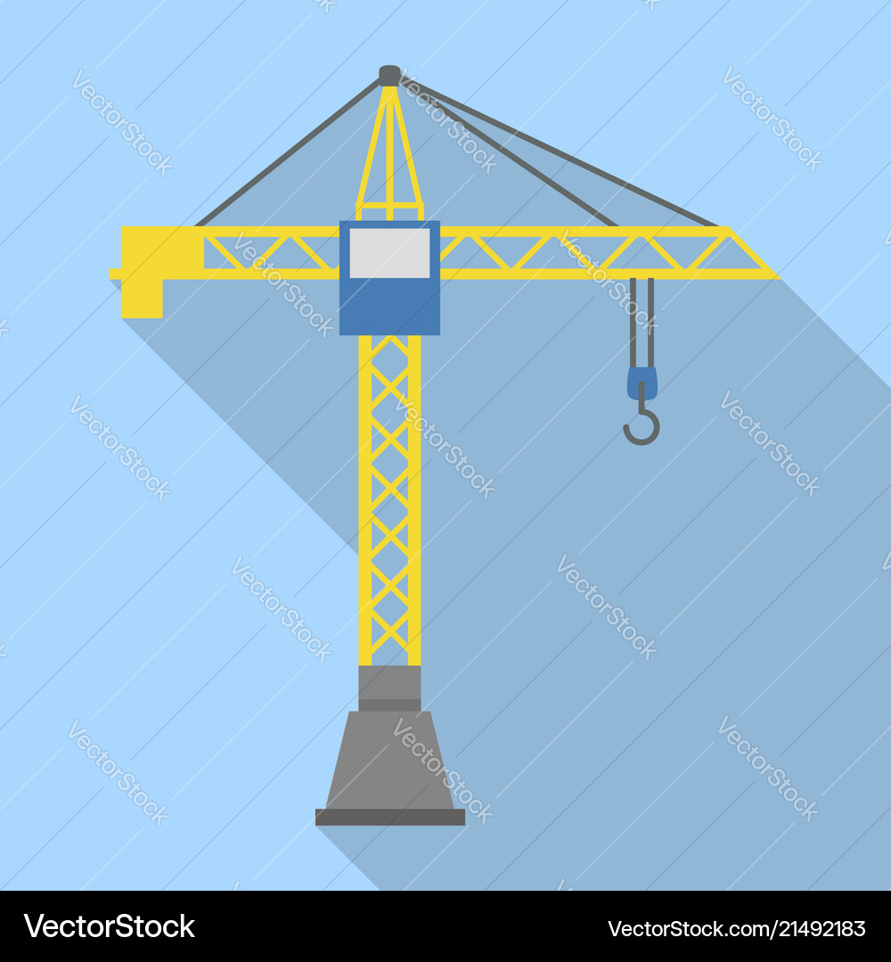 Construction crane icon flat style Royalty Free Vector Image
