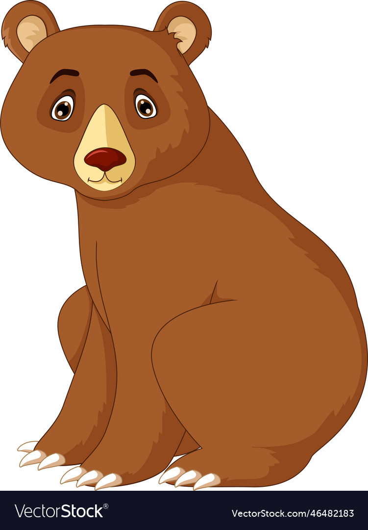 Cute brown bear cartoon posing