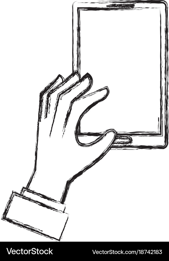 Hands human with smartphone device Royalty Free Vector Image
