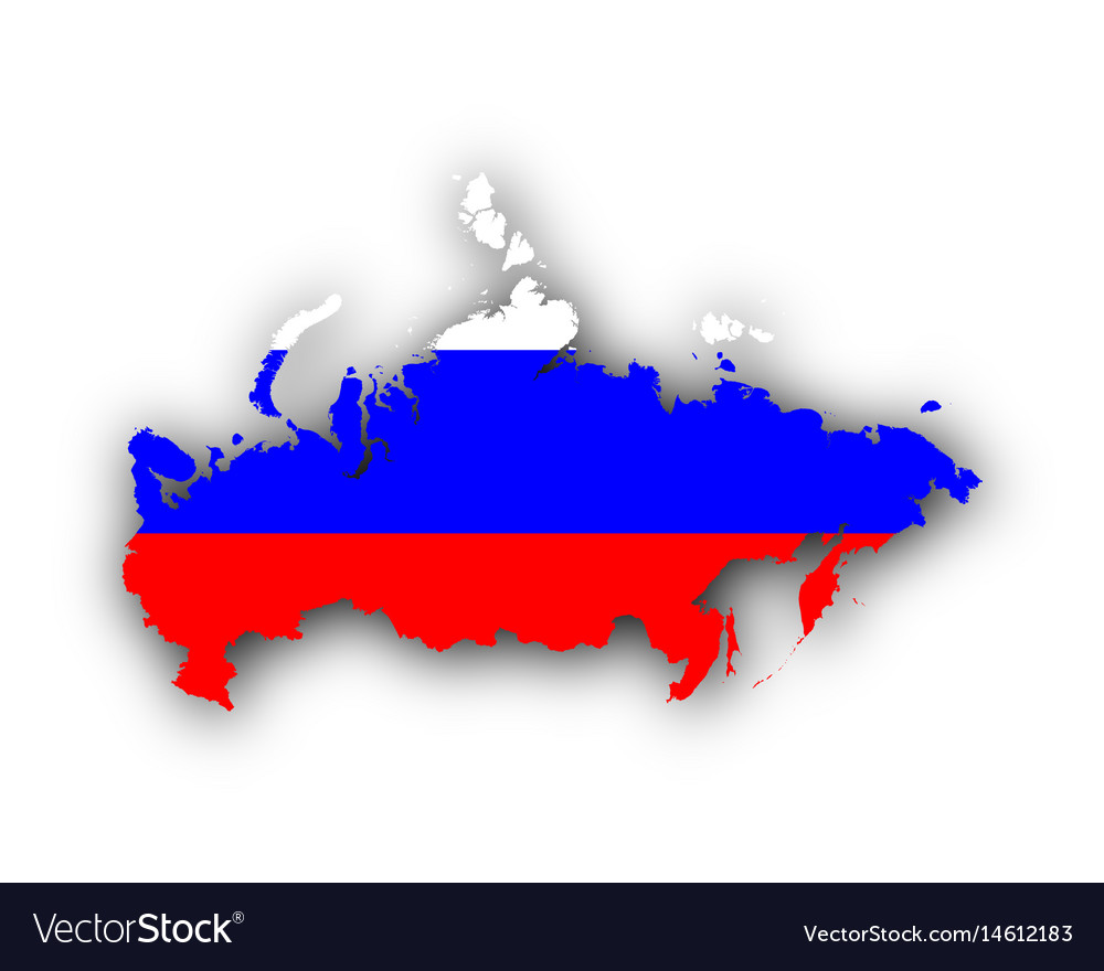 World map with russia flag Royalty Free Vector Image