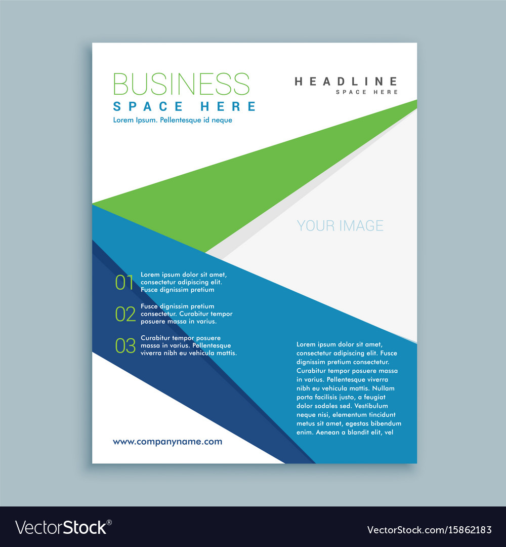 Modern green and blue business brochure flyer Vector Image