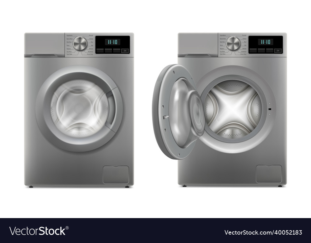 Modern washing machine with opened door Royalty Free Vector